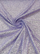 3D Beaded Lace Fabric - Lilac - Heavy Embroidery Handmade Lace, Beaded Fabric By Yard