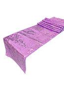 Taffeta Shiny Sequins Table Runner - Lilac - 12" x 90" Sequins on Taffeta Table Runner