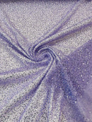 3D Beaded Lace Fabric - Lilac - Heavy Embroidery Handmade Lace, Beaded Fabric By Yard