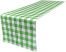 12" Checkered Table Runner - Lime Green / White - High Quality Polyester Poplin Fabric Table Runners (Pick Size)