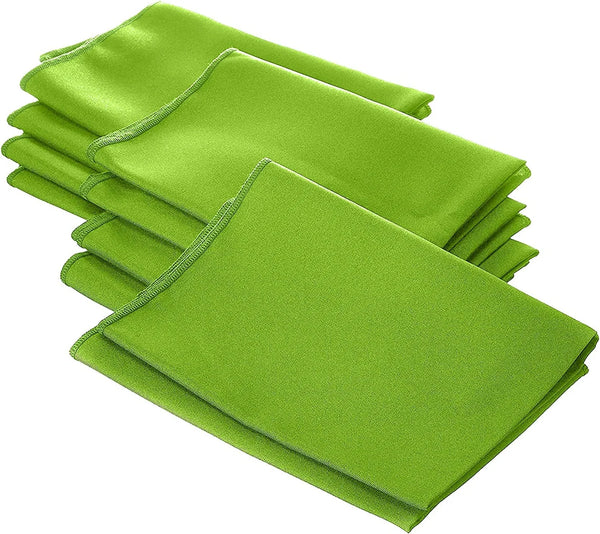 18" x 18" Polyester Poplin Napkins - Lime Green - Solid Rectangular Polyester Napkins