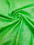 Mini Glitz Sequins Milliskin - Lime Green Holographic - 4 Way Stretch Milliskin Nylon Spandex Fabric Sold By Yard