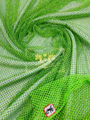 Fish Net Spandex Rhinestone Fabric - Solid Spandex Fish Net Rhinestones Fabric Sold by Yard