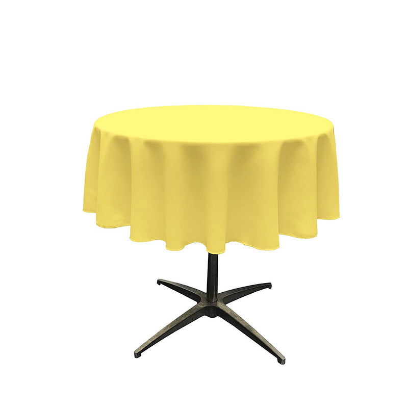 Round Tablecloth - Light Yellow - Round Banquet Polyester Cloth, Wrinkle Resist Quality (Pick Size)