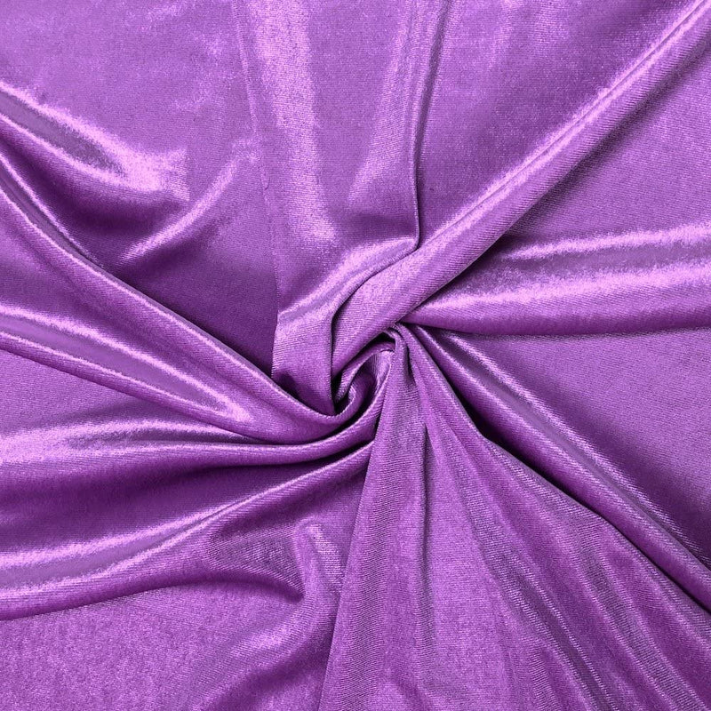 Velvet Stretch Fabric - Lilac - Spandex Stretch Velvet Fabric 60'' Wide Sold By Yard