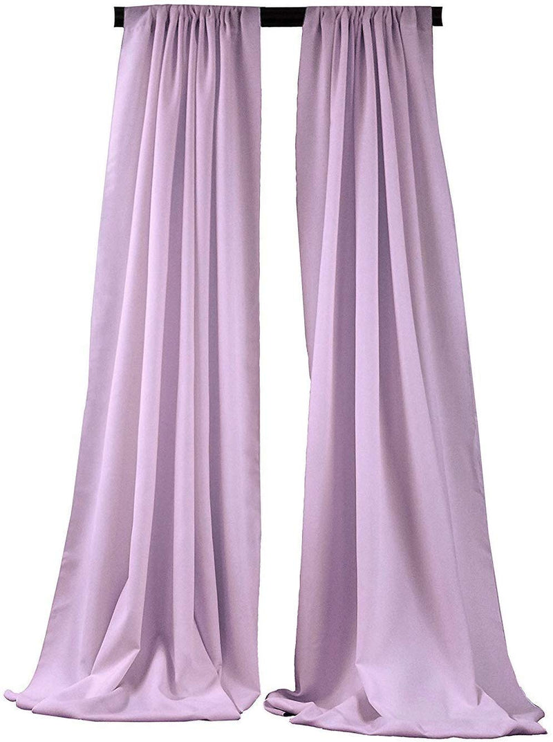 5 Feet x 10 Feet - Lilac -  Polyester Backdrop Drape Curtains, Polyester Poplin Backdrop 1 Pair