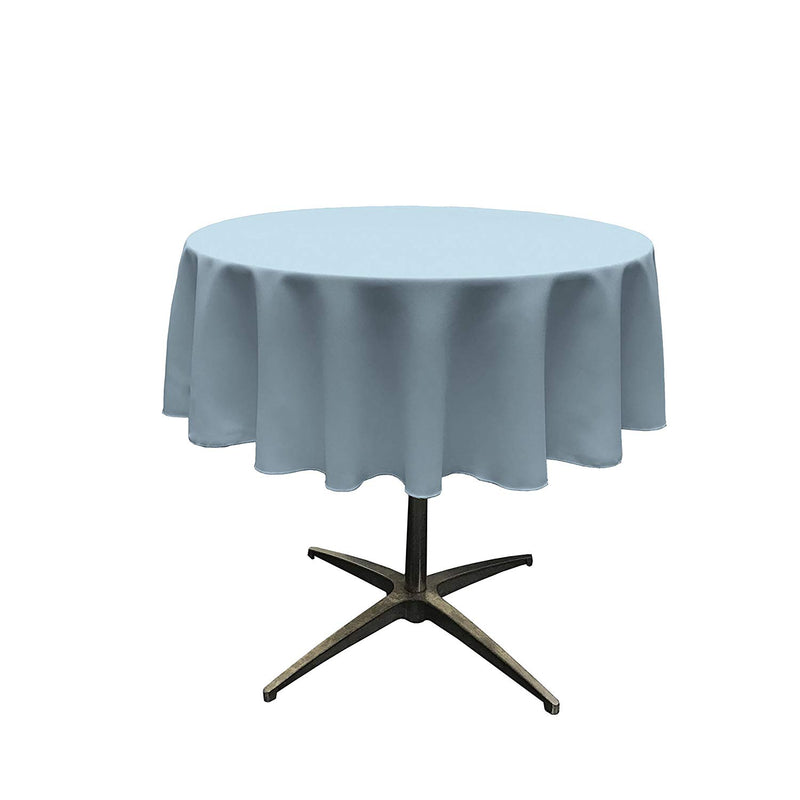 Round Tablecloth - Light Blue - Round Banquet Polyester Cloth, Wrinkle Resist Quality (Pick Size)