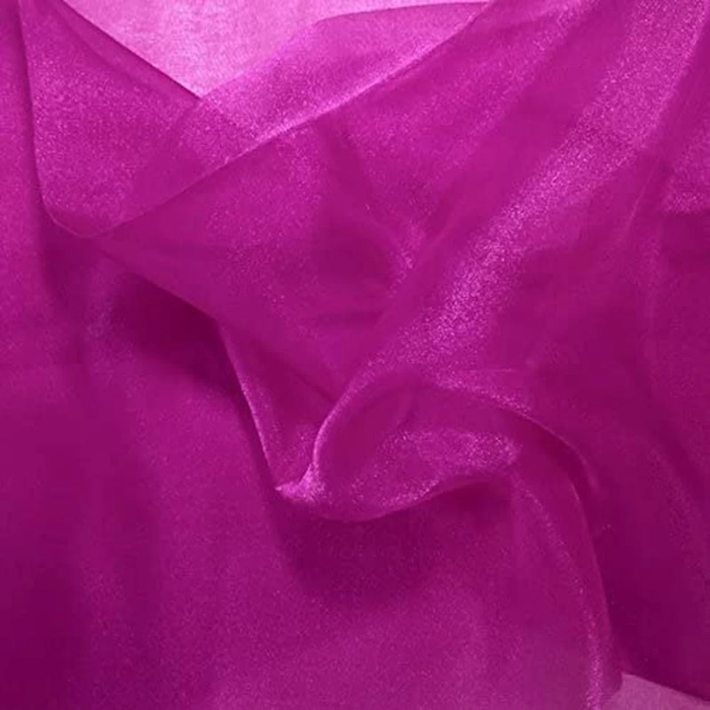 Organza Sparkle - Magenta - Crystal Sheer Fabric for Fashion, Crafts, Decorations 60" by Yard