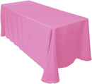 90" Solid Tablecloth - Medium Pink - Polyester Poplin Rectangular Full Table Cover (Pick Size)