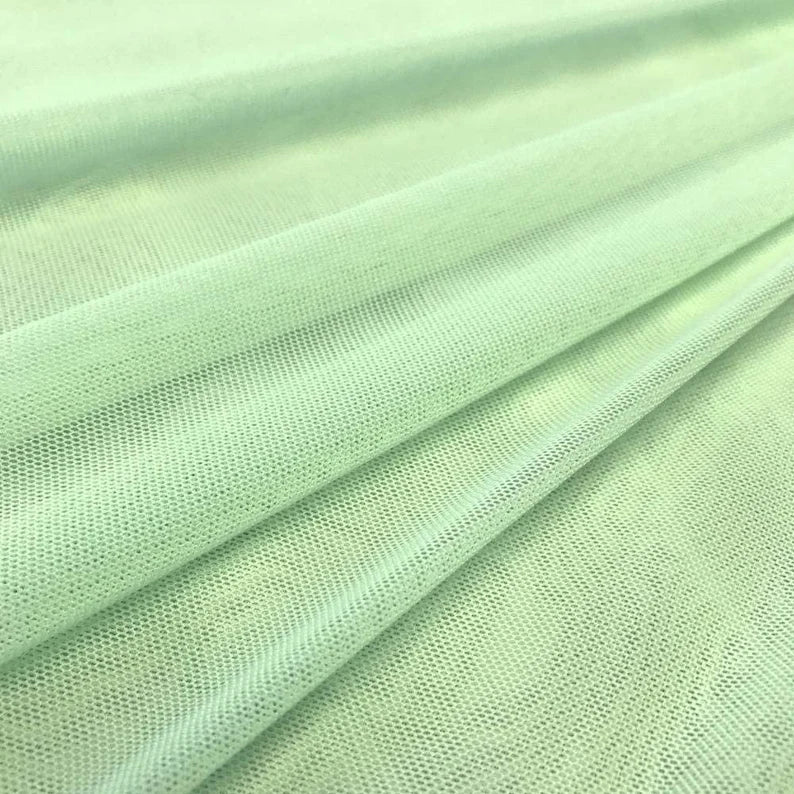 Power Mesh Fabric - Mint - Nylon Lycra Spandex 4 Way Stretch Fabric  58"/60" By Yard