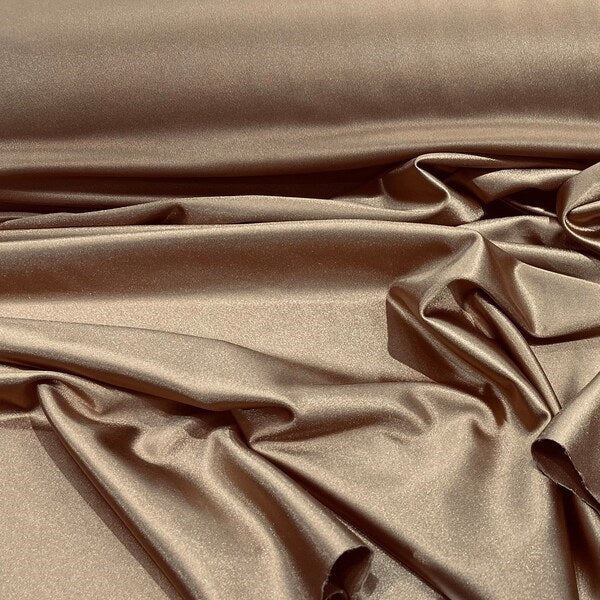 58" Shiny Milliskin Fabric - Mist Gold - 4 Way Stretch Milliskin Shiny Fabric by The Yard (Pick a Size)