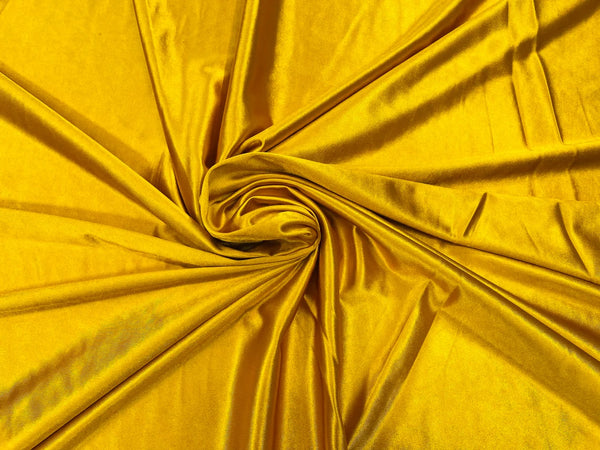 Spandex Polyester Fabric - Mustard - Shiny Stretch Polyester / 20% Spandex Fabric By Yard