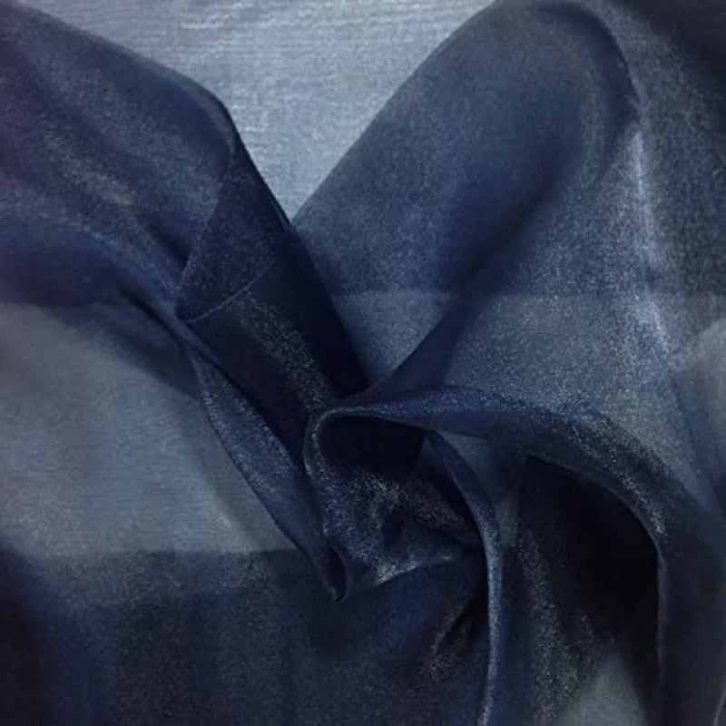 Organza Sparkle - Navy Blue - Crystal Sheer Fabric for Fashion, Crafts, Decorations 60" by Yard