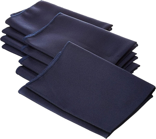 18" x 18" Polyester Poplin Napkins - Navy Blue - Solid Rectangular Polyester Napkins