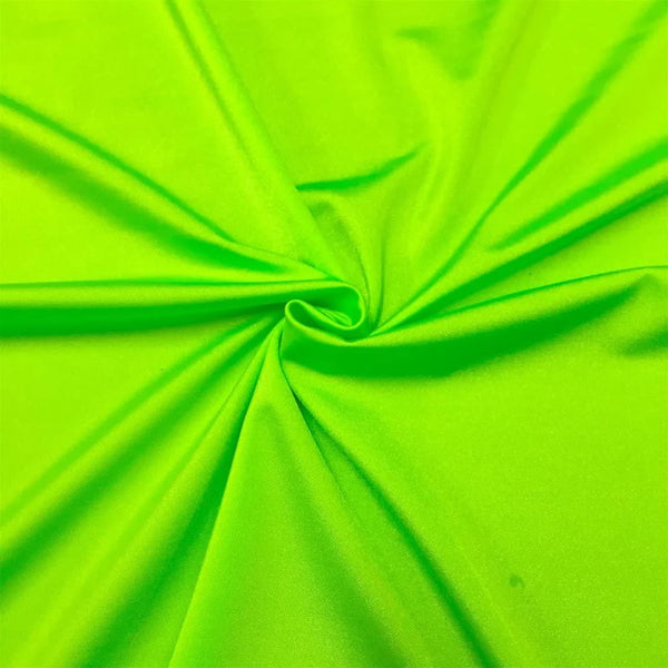 58" Shiny Milliskin Fabric - Neon Lime - 4 Way Stretch Milliskin Shiny Fabric by The Yard (Pick a Size)