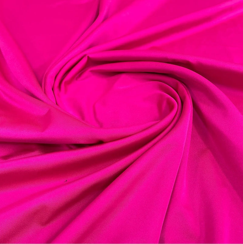 58" Shiny Milliskin Fabric - Neon Pink - 4 Way Stretch Milliskin Shiny Fabric by The Yard (Pick a Size)