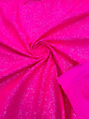 Mini Glitz Sequins Milliskin - Neon Pink - 4 Way Stretch Milliskin Nylon Spandex Fabric Sold By Yard