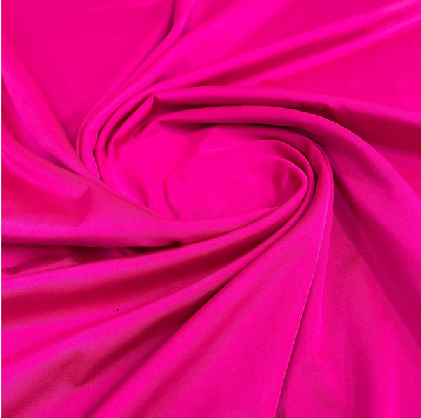 58" Shiny Milliskin Fabric - Neon Pink - 4 Way Stretch Milliskin Shiny Fabric by The Yard (Pick a Size)