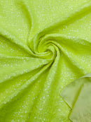 Mini Glitz Sequins Milliskin - Neon Yellow - 4 Way Stretch Milliskin Nylon Spandex Fabric Sold By Yard