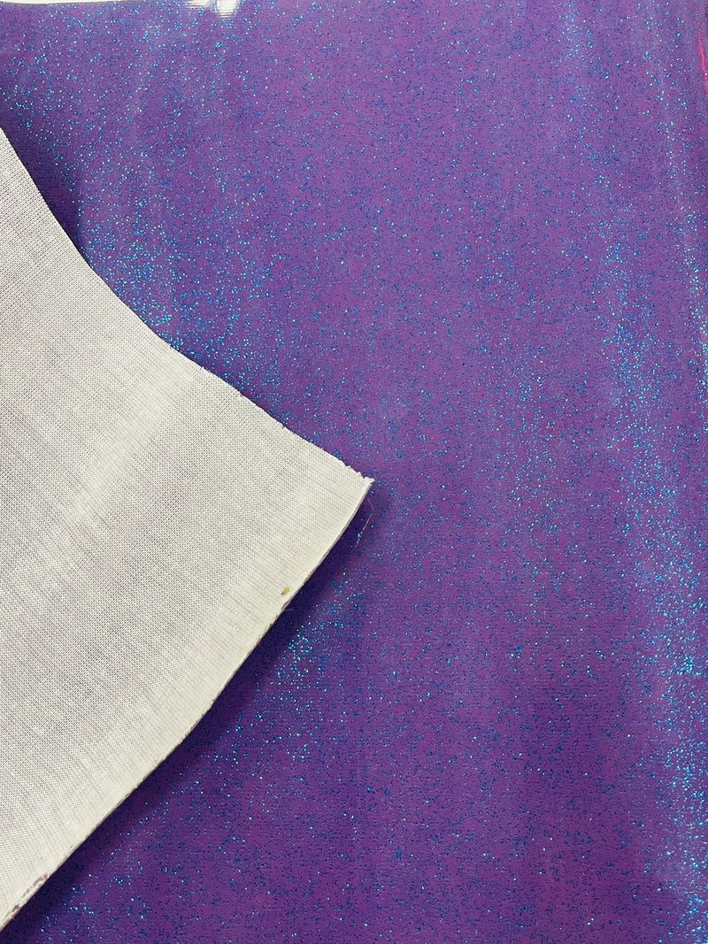 Vinyl Fabric - New Purple - Shiny Sparkle Glitter Leather PVC - Upholstery By The Yard