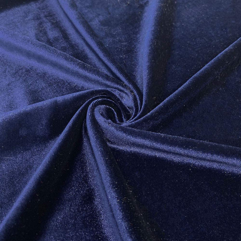 Velvet Stretch Fabric - Navy - Spandex Stretch Velvet Fabric 60'' Wide Sold By Yard