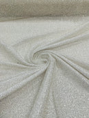 3D Beaded Lace Fabric - Off-White - Heavy Embroidery Handmade Lace, Beaded Fabric By Yard