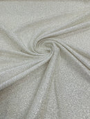 3D Beaded Lace Fabric - Off-White - Heavy Embroidery Handmade Lace, Beaded Fabric By Yard