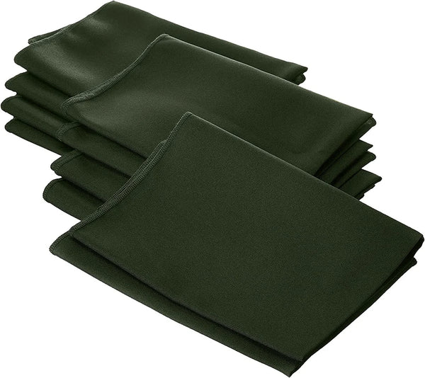 18" x 18" Polyester Poplin Napkins - Olive Green - Solid Rectangular Polyester Napkins