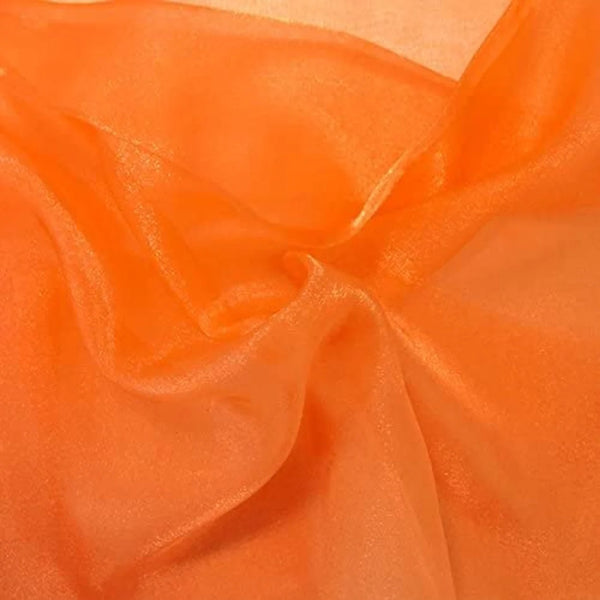 Organza Sparkle - Orange - Crystal Sheer Fabric for Fashion, Crafts, Decorations 60" by Yard