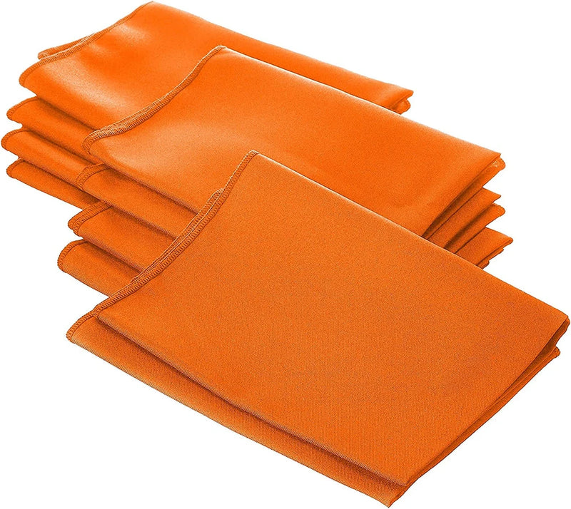18" x 18" Polyester Poplin Napkins - Orange - Solid Rectangular Polyester Napkins