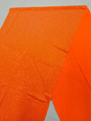 Solid Color Rhinestone Fabric - Orange - 4 Way Stretch Soft Solid Color Fabric with Crystal Stones Sold By Yard