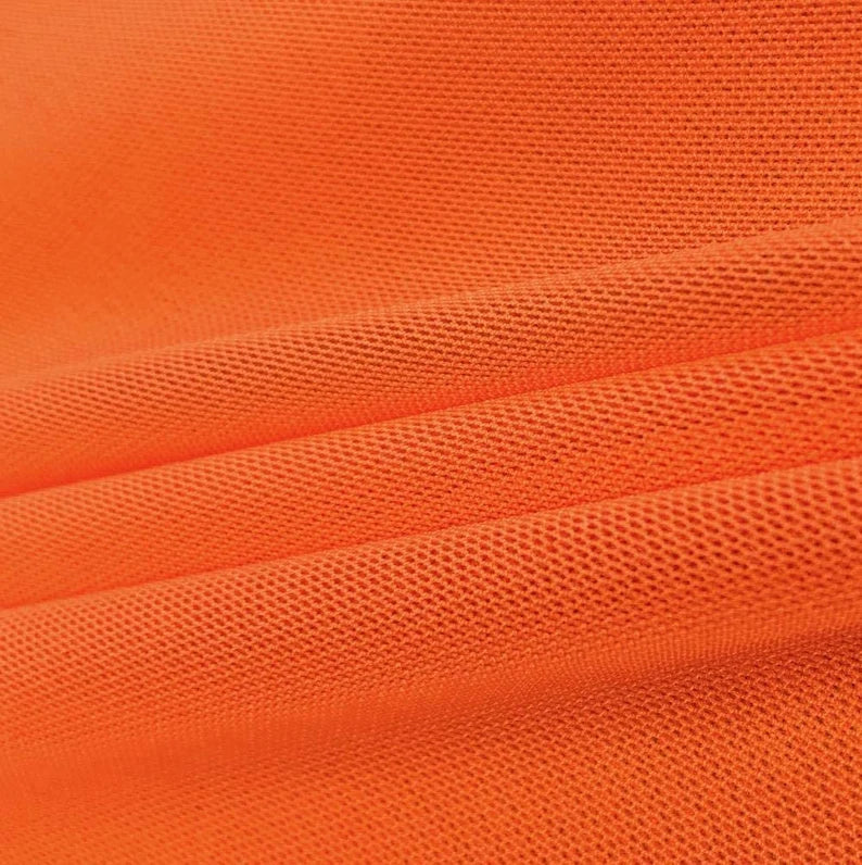Power Mesh Fabric - Orange - Nylon Lycra Spandex 4 Way Stretch Fabric  58"/60" By Yard