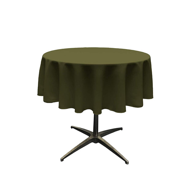 Round Tablecloth - Olive Green - Round Banquet Polyester Cloth, Wrinkle Resist Quality (Pick Size)