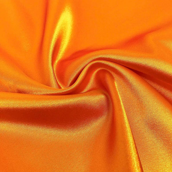 Stretch 60" Charmeuse Satin Fabric - ORANGE - Super Soft Silky Satin Sold By The Yard