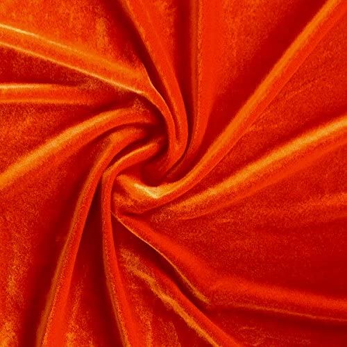 Velvet Stretch Fabric - Orange - Spandex Stretch Velvet Fabric 60'' Wide Sold By Yard