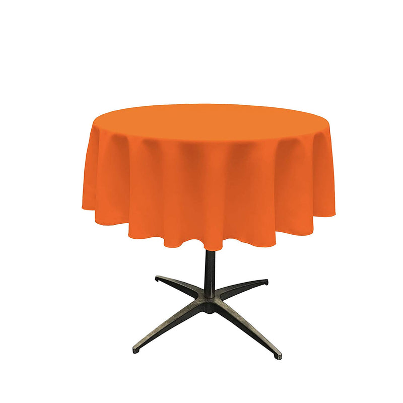 Round Tablecloth - Orange - Round Banquet Polyester Cloth, Wrinkle Resist Quality (Pick Size)