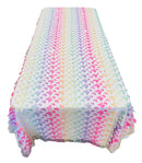 3D Butterfly Tablecloth - Pastel Rainbow - 52" x 102" Inches 3D Butterfly Sheer Mesh Tablecloth