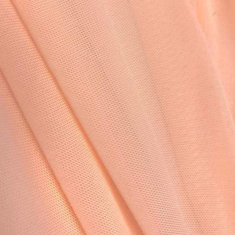 Power Mesh Fabric - Peach - Nylon Lycra Spandex 4 Way Stretch Fabric  58"/60" By Yard