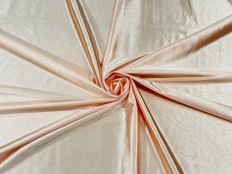 Spandex Polyester Fabric - Peach - Shiny Stretch Polyester / 20% Spandex Fabric By Yard