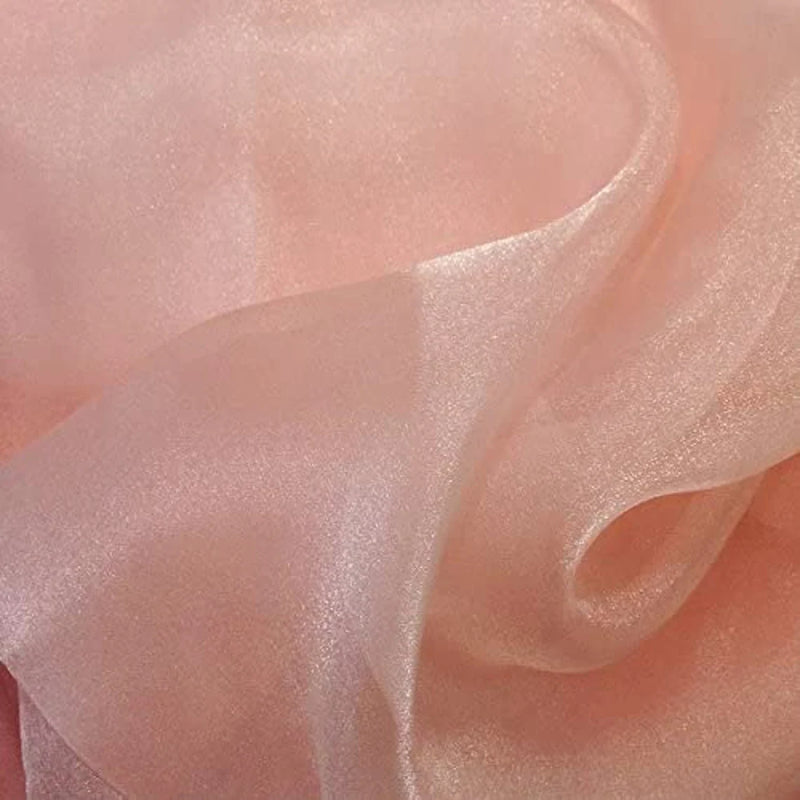 Organza Sparkle - Peach - Crystal Sheer Fabric for Fashion, Crafts, Decorations 60" by Yard