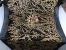 Two Tone Sequins - Black / Gold - 4 Way Stretch Fancy Design Mesh Fabric Sold By The Yard