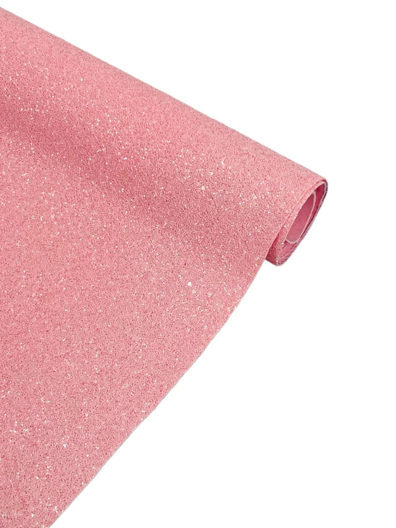 Chunky Glitter Vinyl - Pink - 54" Wide Crafting Glitter Vinyl Fabric Sold By The Yard