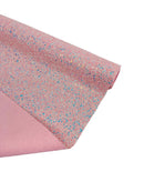 Chunky Glitter Vinyl - Pink Iridescent - 54" Wide Crafting Glitter Vinyl Fabric Sold By The Yard