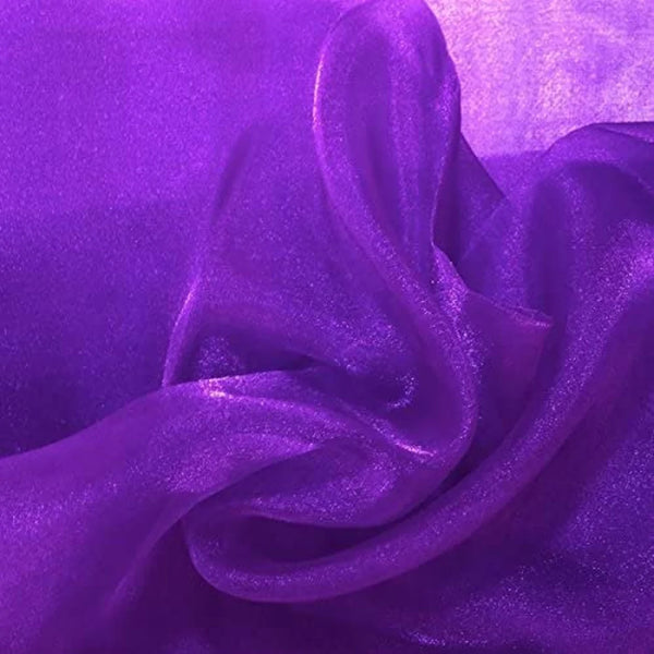 Organza Sparkle - Purple - Crystal Sheer Fabric for Fashion, Crafts, Decorations 60" by Yard