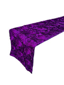 Satin Rosette Table Runner - Purple - 12" x 90" Floral Design Event Decor Table Runner