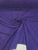 Power Mesh Rhinestone Fabric - Purple - 4 Way Stretch Power Mesh Fabric Crystal Stones By Yard