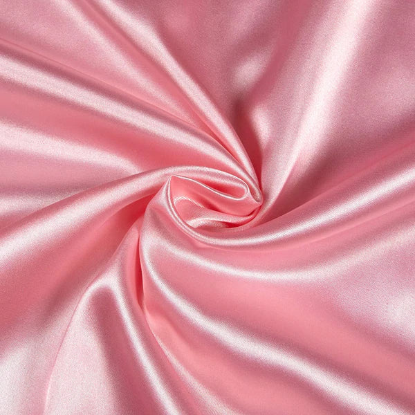 Stretch 60" Charmeuse Satin Fabric - PINK - Super Soft Silky Satin Sold By The Yard