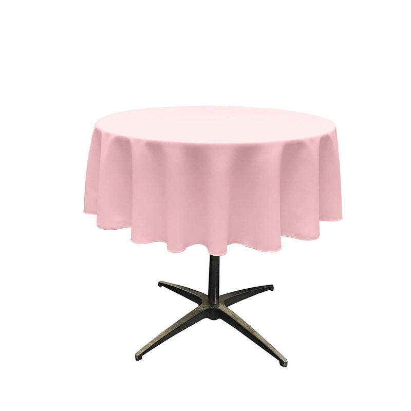 Round Tablecloth - Light Pink - Round Banquet Polyester Cloth, Wrinkle Resist Quality (Pick Size)