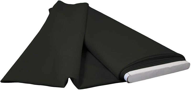Polyester Poplin - Black - Flat Fold Solid Color 60" Fabric Bolt By Yard