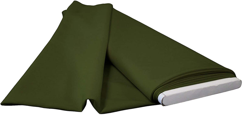 Polyester Poplin - Olive - Flat Fold Solid Color 60" Fabric Bolt By Yard